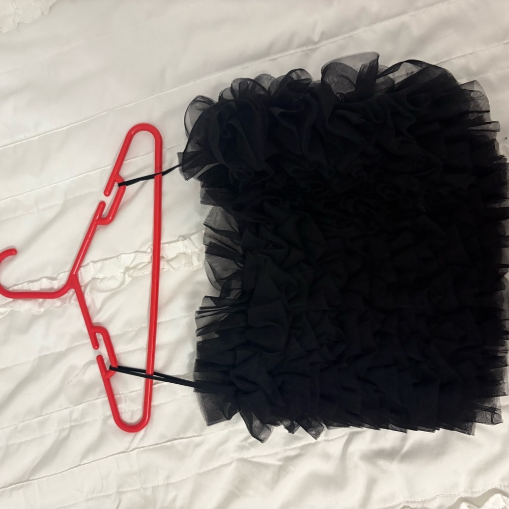 Elegant Black Ruffled Skirt